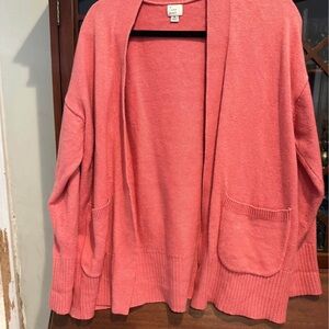 Cozy Pink Open-Front Sweater
